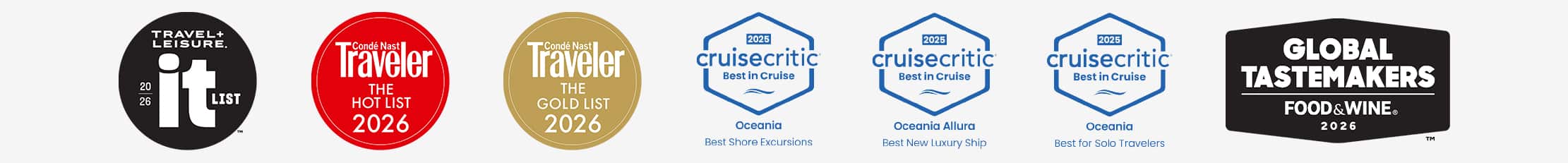 Oceania Cruises awards and recognition