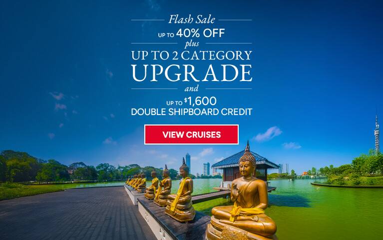 Oceania Cruises Flash Sale, up to 40% off, up to a 2 category upgrade and up to $1,600 shipboard credit