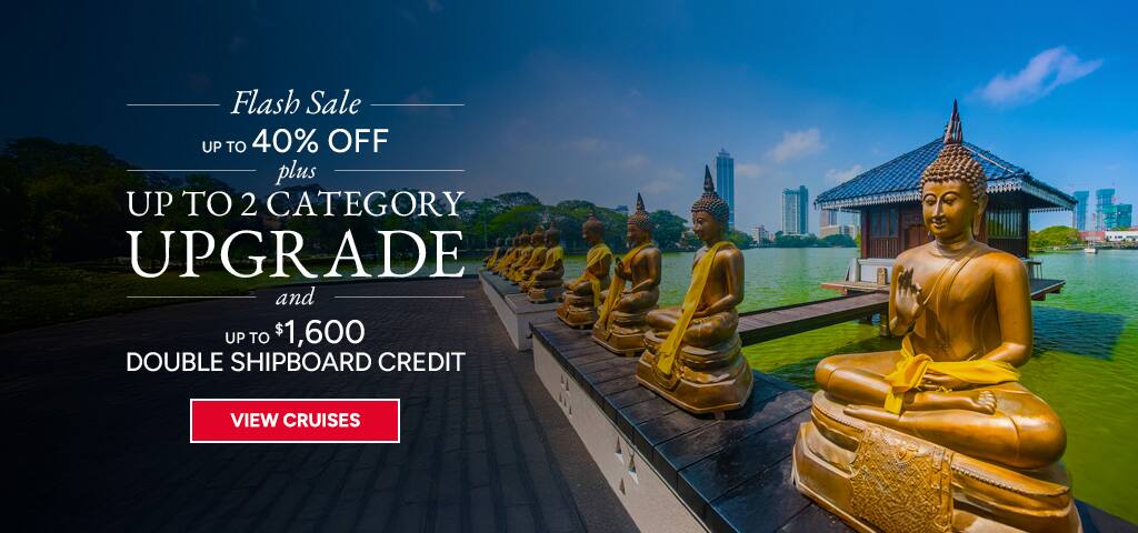 Oceania Cruises Flash Sale, up to 40% off, up to a 2 category upgrade and up to $1,600 shipboard credit