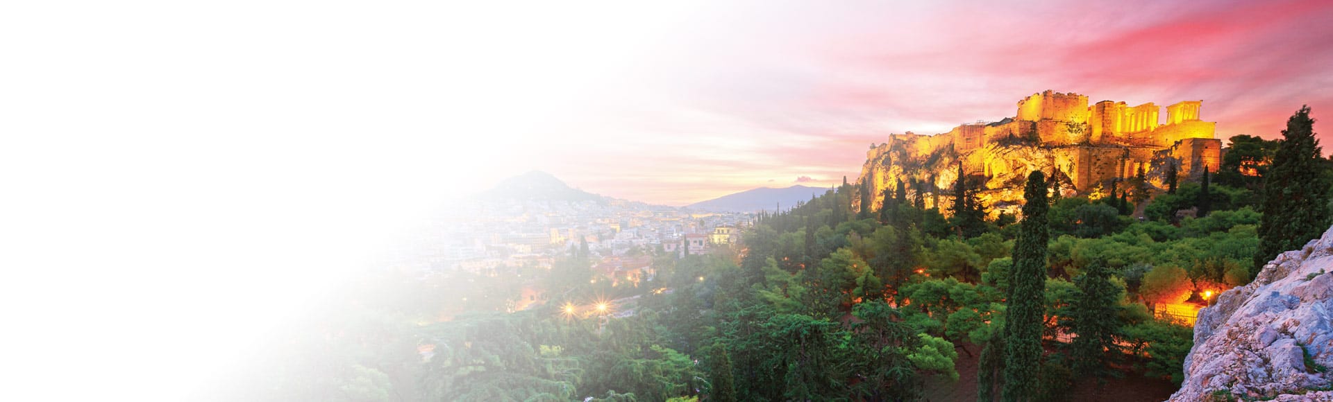 Experience unforgettable Mediterranean nights of golden city hues under pink-labradorite skies on mountain tops with Oceania Cruises.