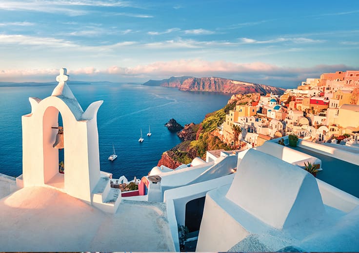 Cruises to Santorini, Greece. Oceania Cruises Labor Day Sale.