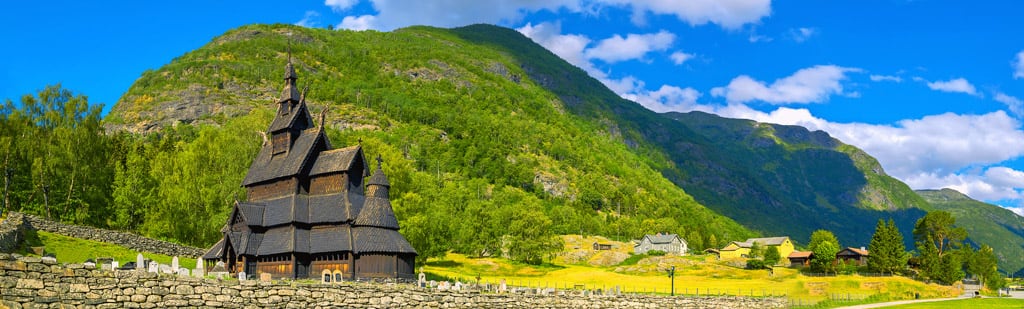 See the carving traditions of the Vikings at the Borgund Stave church on a Norse Fjord cruise  vacation.