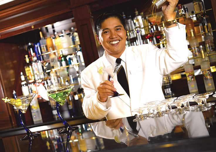 Bars and Lounges Bartender Making Drinks