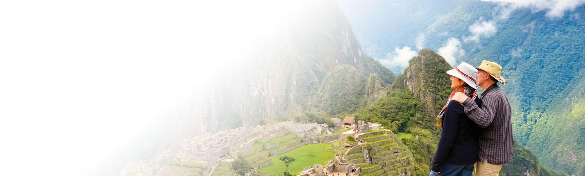 Couple doing a shore excursion in Machu Picchu, Peru