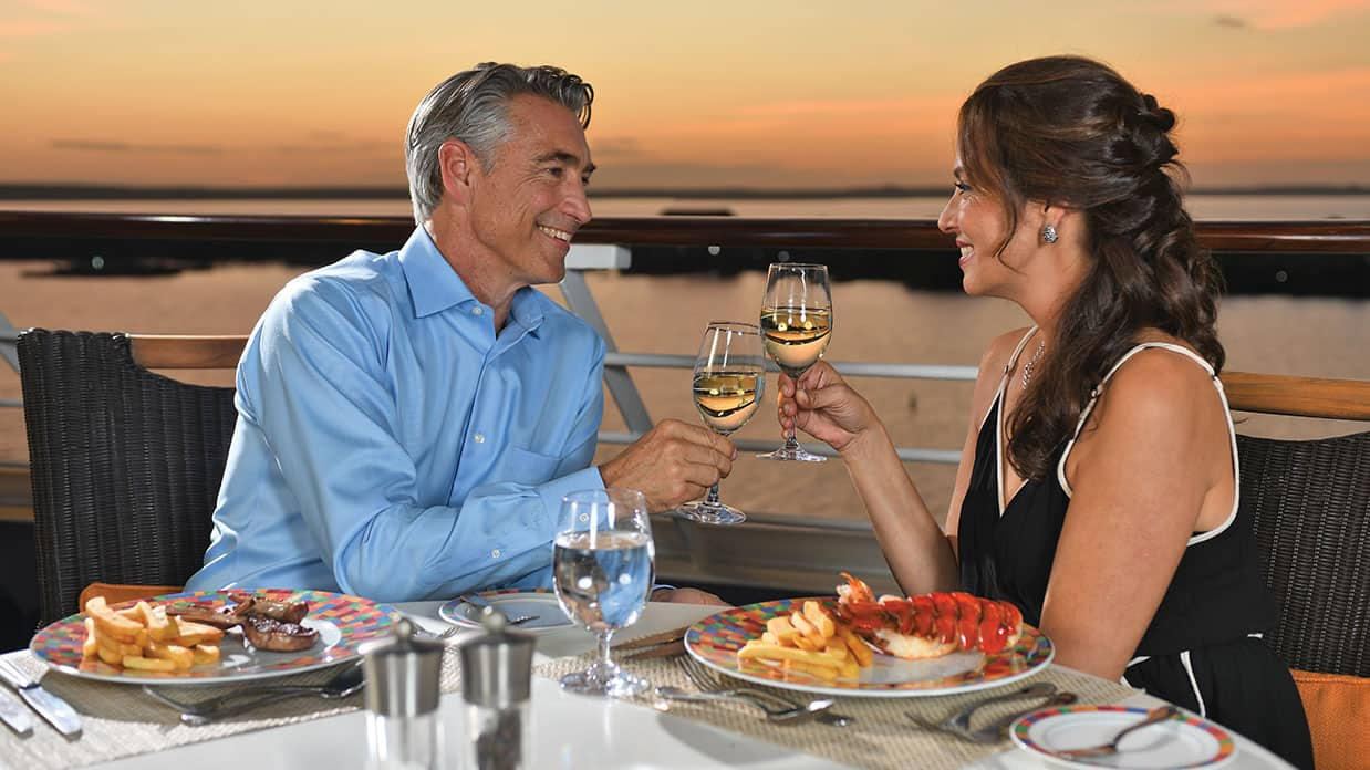 Couple enjoying a drink at Terrace Café