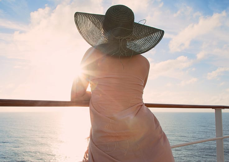 Lady gazing at sea